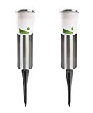 GREEN FACTORY Solar Post Lights(Set of 2), Stainless Steel Solar Pathway Lights, Coolwhite LED Solar Garden Lights Review GREEN FACTORY Solar Post Lights(Set of 2), Stainless Steel Solar Pathway Lights, Coolwhite LED Solar Garden Lights Review
