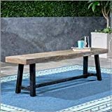 Great Deal Furniture Toby Outdoor Acacia Wood Bench, Sandblast Gray Finish and Black Great Deal Furniture Toby Outdoor Acacia Wood Bench, Sandblast Gray Finish and Black