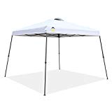 CROWN SHADES Patented 11ft. x 11ft. Slant Leg One Push Up Clia Instant Folding Canopy with Wheeled Bag, White For Sale