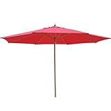 Outdoor Umbrella with Wooden Pole 13 Ft (RED) Outdoor Umbrella with Wooden Pole 13 Ft (RED)