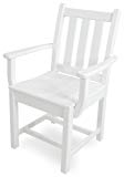 POLYWOOD TGD200WH Traditional Garden Dining Arm Chair, White For Sale