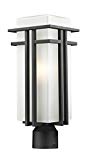 Z-Lite 549PHB-BK-R Outdoor Post Light with Matte Opal shade, Aluminum Frame