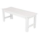 Shine Company Inc. 4204WT Backless Garden Bench, 4 Ft, White Shine Company Inc. 4204WT Backless Garden Bench, 4 Ft, White