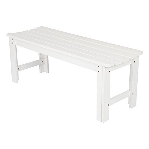 Shine Company Inc. 4204WT Backless Garden Bench, 4 Ft, White