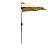 Le Papillon 9-Foot Outdoor Half Round Patio Umbrella Wall Balcony Door with Crank, Beige Review
