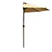 Le Papillon 9-Foot Outdoor Half Round Patio Umbrella Wall Balcony Door with Crank, Beige