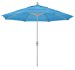 California Umbrella 11' Round Aluminum Market Umbrella, Crank Lift, Collar Tilt, Sand Pole, Forest Bleu Olefin