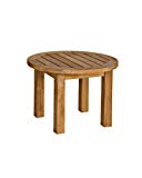 Three Birds Casual Canterbury 20-Inch Low Round Side Table, Teak For Sale