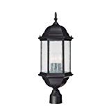 Capital Lighting 9837BK Main Street 3-Light Outdoor Post Lantern, Black with Seeded Glass Review