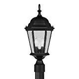 Cheap Livex Lighting 7563-04 Hamilton 3 Light Black Cast Aluminum Outdoor Post Head Lantern with Clear Beveled Glass