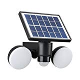 Link2Home EM-SL245B 600 Lumen LED Solar Security Adjustable Dual-Head Sensor Floodlight with Photocell Technology in Black For Sale
