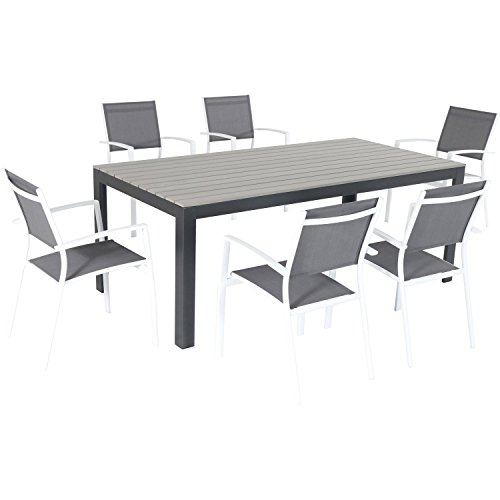 Hanover TUCSDN7PC-WHT Outdoor Furniture, Gray
