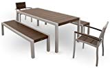 Trex Outdoor Furniture TXS122-1-11VL Surf City 5-Piece Bench Dining Set, Textured Silver/Vintage Lantern Trex Outdoor Furniture TXS122-1-11VL Surf City 5-Piece Bench Dining Set, Textured Silver/Vintage Lantern