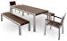 Trex Outdoor Furniture TXS122-1-11VL Surf City 5-Piece Bench Dining Set, Textured Silver/Vintage Lantern