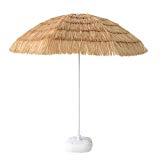 7ft Hula Thatched Tiki Umbrella Patio Hawaiian Style Beach Umbrella, Natural Color For Sale