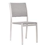 Cheap Zuo Outdoor Metropolitan Dining Chair, Brushed Aluminum