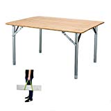 ATEPA Bamboo Portable Folding Table with Adjustable Height for Outdoor Camping Picnic, Heavy Duty, 31.5 x 23.6 inch, Yellow Review