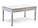 Patio Resin Outdoor Garden Yard Wicker Rectangular Coffee Table w/Glass. Gray Patio Resin Outdoor Garden Yard Wicker Rectangular Coffee Table w/Glass. Gray
