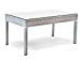 Patio Resin Outdoor Garden Yard Wicker Rectangular Coffee Table w/Glass. Gray