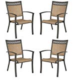 Signature Design by Ashley – Carmadelia Outdoor Sling Dining Chairs – Set of 4 – Tan & Brown Review