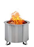 Double Flame Patio Fire Pit | Wood-Burning, Smoke-less, Portable, Stainless Steel Fire Pit for Backyard | Made in America