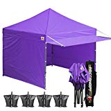 ABCCANOPY (18+Colors 10×10 Easy Pop up Canopy Tent Instant Shelter Commercial Portable Market Canopy Matching Sidewalls, Weight Bags, Roller Bag,BOUNS Canopy Awning (Purple) Review