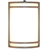 Cheap Modern Outdoor Wall Sconce | 10″ Clean Line Exterior Light | Silver Finish with Frosted Lens | 3000K LED Lighting with Dawn to Dusk Auto Sensor and No Bulb Required