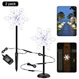 CERCHIO Christmas LED Pathway Lights 3D Snowflake Flash Lighting Garden Stake Lights Outdoor Decoration Waterproof for Landscape Garden Lawn Patio Halloween Thanksgiving Christmas Party 2 Pack For Sale