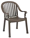 GROSFILLEX INC Grosfillex – US650037-23 x 24 x 34 Resin Armchair with 300 lb. Weight Capacity, Bronze Mist; Resistant To Discoloration For Sale