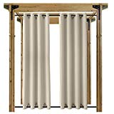 cololeaf Waterproof Outdoor Curtain Panel for Patio Thermal Insulated Top and Bottom Grommet Blackout Indoor Outdoor Curtain/Drape Windproof,Beige 52W x 102L Inch (1 Panel) For Sale