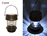 Obell Hanging Solar Lights 2 Pack Outdoor Garden Lights LED Retro Solar Hanging Lanterns with Handle for Pathway Yard Patio Decor Tree Beach Pavilion Lights (White Light) Review