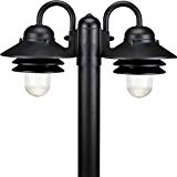 Progress Lighting P5493-31 2-Light Post Mount Plastic Fixture with Prismatic Acrylic Shade, Textured Black For Sale