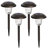 Solpex 4 Pcs Solar Powered LED Path Lights, High Lumen Automatic Led for Patio, Yard, Lawn and Garden(Bronze Finished, Warm White) Review