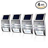 OKSS Outdoor Motion Sensor Solar Light, Wireless Bright Solar Powered Wall Light, Street Light, Outdoor Security Light, Solar Light for Patio Deck Yard Garden Home Driveway Stairs, Etc. (4 Pack) For Sale
