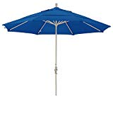 California Umbrella 11' Round Aluminum Market Umbrella, Crank Lift, Collar Tilt, Sand Pole, Sunbrella Pacific Blue California Umbrella 11' Round Aluminum Market Umbrella, Crank Lift, Collar Tilt, Sand Pole, Sunbrella Pacific Blue
