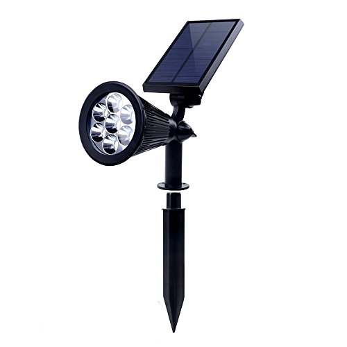 Solar Garden Lights, KAWOTI 7 LED Solar Spot Light Bright & Dark Sensing Auto On/Off in-Ground Light for The Yard Patio Lawn Landscape Lighting Outdoor Waterproof Security (Changing Color) (Colorful)