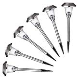 MoSolar Stainless Steel Solar Powered LED Landscape Light, Path Light for Outdoor Garden, Patio, Yard and Driveway (Silver) 6-Pack MOS-11088 For Sale