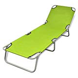 vidaXL Patio Green Folding Sun Lounger Bed Outdoor Portable Beach Camp Metal Review