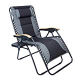 Cheap LUCKYBERRY Oversize XL Padded Zero Gravity Lounge Chair Grey Wider Armrest Adjustable Recliner Cup Holder, Support 350 LBS, Blue