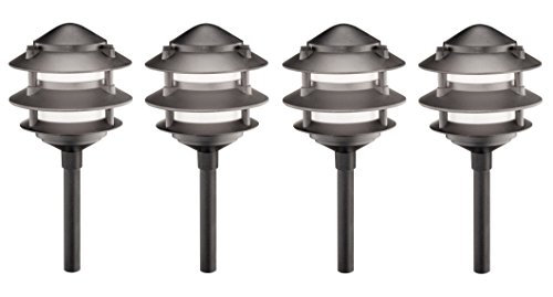 Cheap 4 Pack Malibu 8301-9200-04 3-Tier Cast Metal Pathway Yard Landscape Lights,11 Watt, in Matte Black BY MALIBU DISTRIBUTION