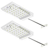 CREATIVE DESIGN 46 LED Solar Lights Outdoor with Mounting Pole, 4 Modes Solar Gutter Light Motion Sensor Light Wall Light for Patio, Barn,Porch,Garage,Stairs, Pack of 2 For Sale