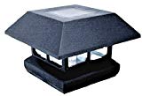 Veranda Solar Powered LED Plastic Post Cap 4 X 4 Inch with Rechargeable Battery, Black For Sale Veranda Solar Powered LED Plastic Post Cap 4 X 4 Inch with Rechargeable Battery, Black For Sale
