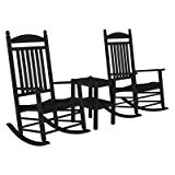 POLYWOOD PWS111-1-BL Jefferson 3-Pc. Rocker Set, Black POLYWOOD PWS111-1-BL Jefferson 3-Pc. Rocker Set, Black