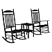 POLYWOOD PWS111-1-BL Jefferson 3-Pc. Rocker Set, Black