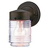 Cheap Westinghouse 6688200 One-Light Outdoor Jelly Jar Wall Fixture, Oil Rubbed Bronze Finish with Clear Ribbed Glass