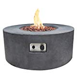 Cheap Modeno 34.3″ Propane Fire Pit Table Outdoor Patio Furniture Fire Table, Concrete with Stainless Steel Burner – Venice