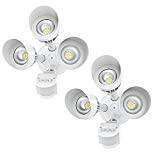 Cheap Onforu 2 Pack 4500lm LED Security Light, 45W Outdoor Motion Sensor Flood Light, 5000K Daylight White, IP65 Waterproof, 3 Head Adjustable Floodlights for Entryways Stairs Yard and Garage