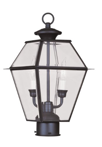 Livex Lighting 2284-07 Westover 2-Light Outdoor Post Head, Bronze