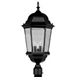 Cheap Livex Lighting 7568-04 Hamilton 3 Light Black Cast Aluminum Outdoor Post Head Lantern with Clear Beveled Glass