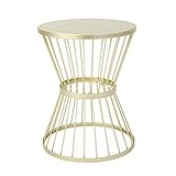 Great Deal Furniture Fern Outdoor 16 Inch Matte Gold Iron Side Table